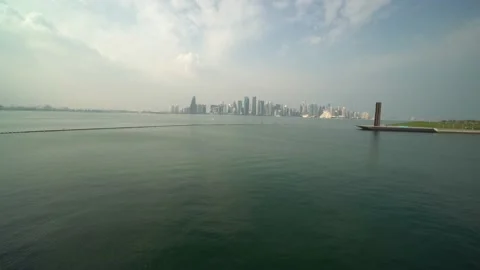Doha city sky line Stock Footage 146072999