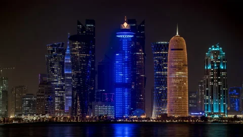 Doha City Skyline ED ProRes-422 8KUHD 25 HQ mb10 Stock Footage