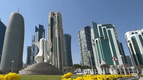 Doha city skyline Vídeo Stock 170878738