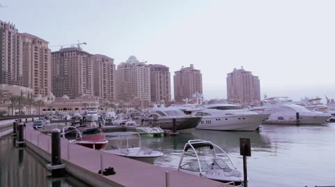 Doha city water front Stock Footage 56687585