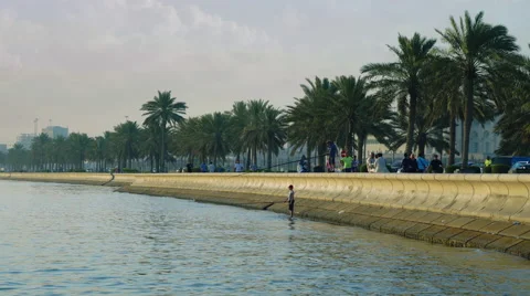 Doha Corniche, Qatar Stock Footage 63440847