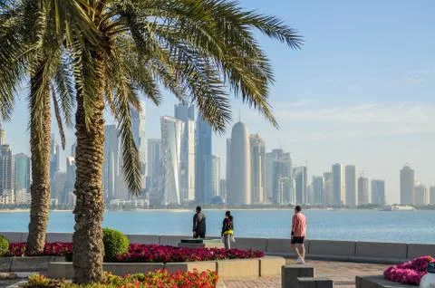 Doha morning view Stock Photos