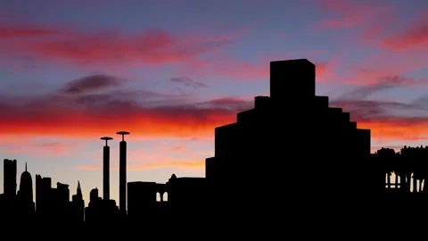Doha: Museum of Islamic Art, Time Lapse at Twilight with Colourful Sky, Qatar Stock Footage 276621676