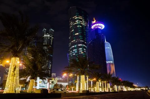 Doha at night Foto stock