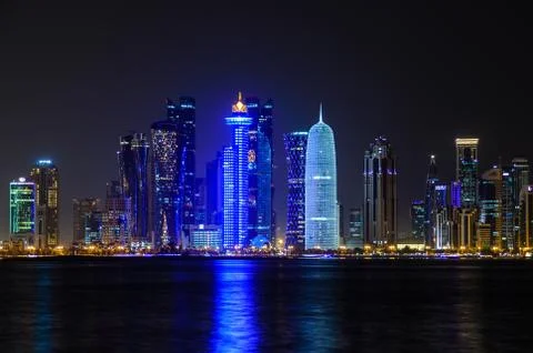 Doha at night Foto stock