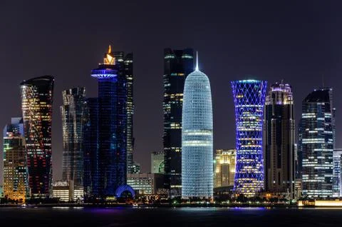 Doha at night Foto stock