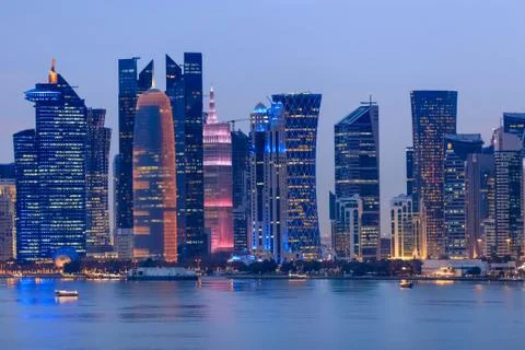 Doha at night. Qatar Stock Photos