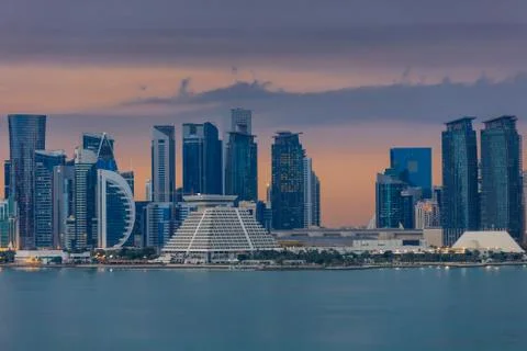 Doha at night. Qatar Stock Photos