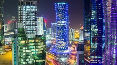 Doha Night Time-lapse 動画素材 76781208