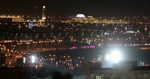Doha by night,Qatar Stock Footage 122009694