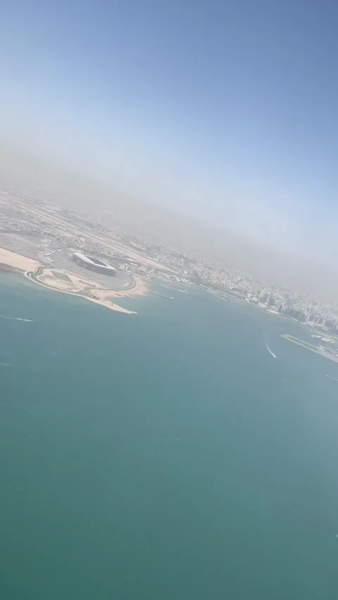 Doha panorama from the plane Stock Footage 254487248