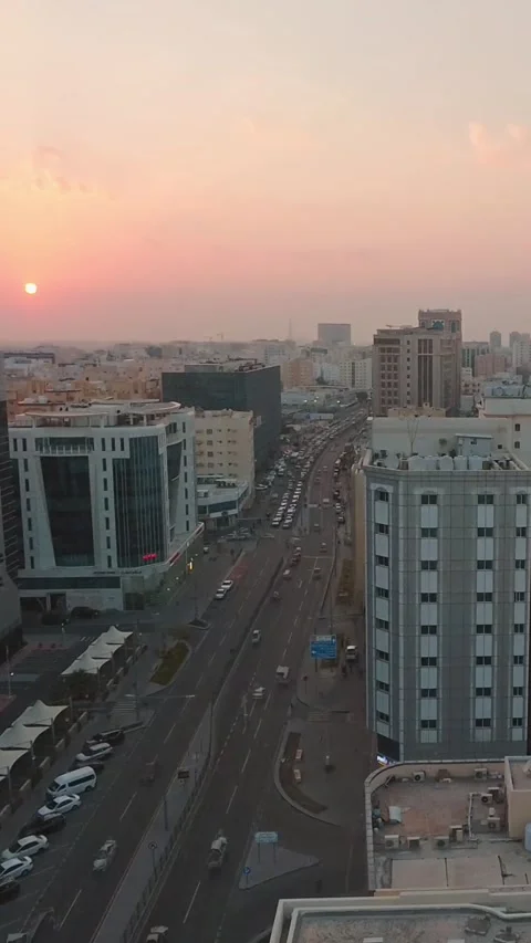 Doha, Qatar - 19th january, 2026: timelapse Doha downtown skyline with dens.. Stock Footage 328504589