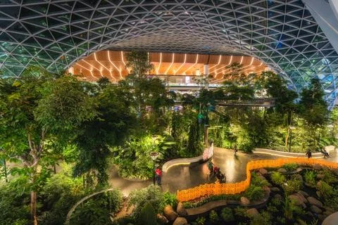 Doha, Qatar, 27 Sep 2024 Immerse yourself in the tranquil indoor garden withi Stock Photos