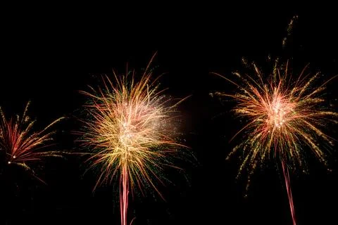 Doha, Qatar: Fireworks to celebrate Eid in the Old Souq Al Wakrah. Stock Photos