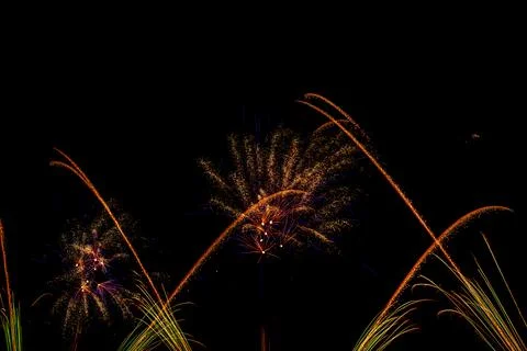 Doha, Qatar: Fireworks to celebrate Eid in the Old Souq Al Wakrah. Foto stock