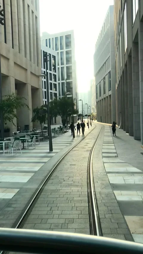 Doha, Qatar - January 02 2026: Timelapse view of Msheireb Downtown Doha Stock Footage 325899731
