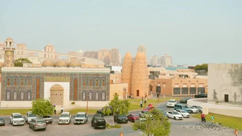 Doha, Qatar - january 7th, 2026: timelapse Katara Cultural Village in Doha,.. Stock Footage 331189013