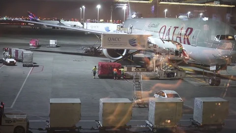 DOHA, QATAR - MAY 10, 2019: Work staff at new Hamad International Airport. Stock Footage 121311726