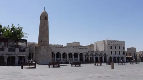 Doha, Qatar - May 10, 2024 - outside view of Souq Waqif Stock Footage 295050559