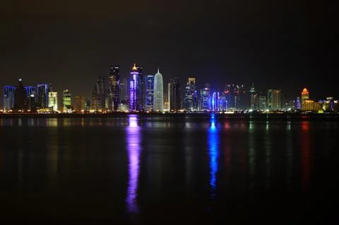 Doha, qatar at night Foto stock