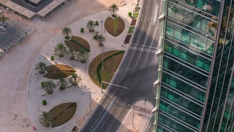 DOHA, QATAR - OCTOBER 25, 2024: Aerial view of modern architecture and Stock-Footage 289832168