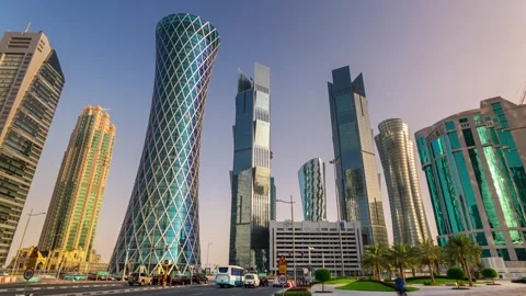 DOHA, QATAR - OCTOBER 25, 2024: Exploring the modern skyline and architectural Video stock 289835255