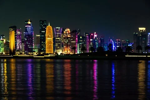DOHA QATAR skyline Stock Footage 100740531
