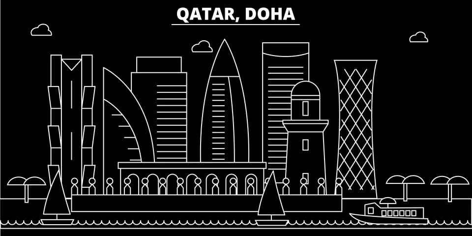 qatar buildings vector