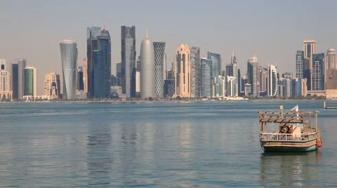 Doha skyline, Qatar 库存影片 58116490