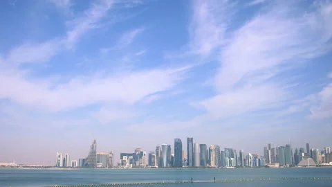 Doha skyline, qatar Stock Footage 170808859