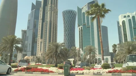 Doha Skyline with traffic 스톡 동영상 46958834