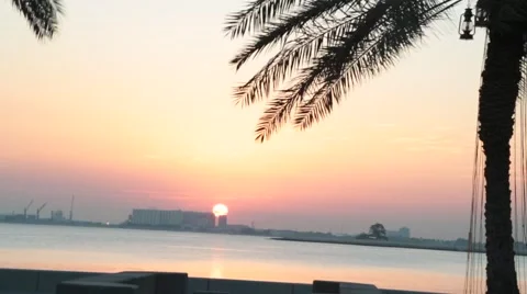 Doha Sunrise Stock Footage 48243018