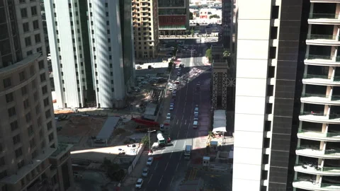 Doha view from rooftop on sunny day.  Stock Footage 140351661