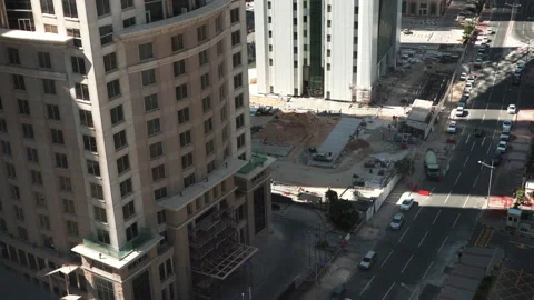 Doha view from rooftop on sunny day.  Stock Footage 140352757