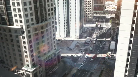 Doha view from rooftop on sunny day.  Stock Footage 140353955