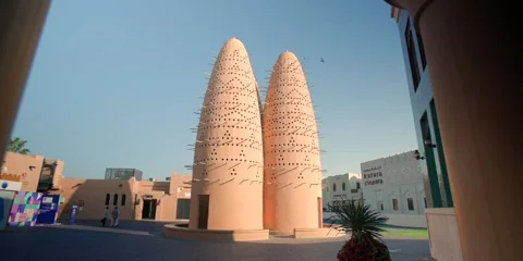 DOHA,QATAR - 5th of March, 2025: Katara Cultural Village in Doha, Qatar. Stock Footage 304675908