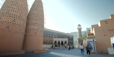 DOHA,QATAR - 5th of March, 2025: Katara Cultural Village in Doha, Qatar. Stock Footage 304676028