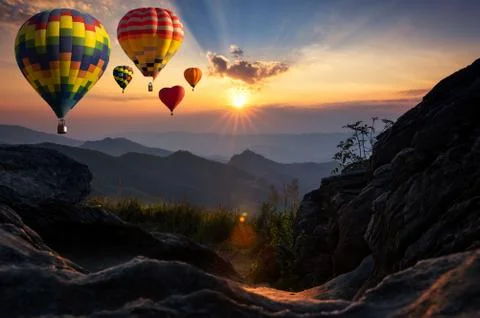Doi Pha Tang at sunset. Stock Photos