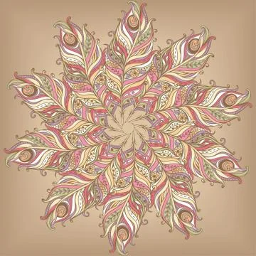 Doily round lace pattern Stock Illustration