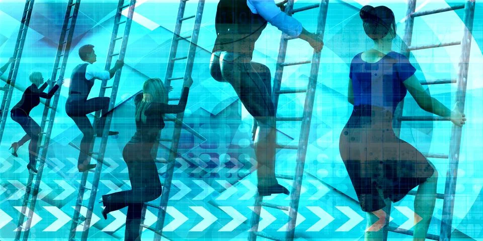 Doing Business in a Virtual Environment Stock Illustration