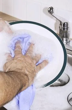 Doing Dishes By Hand Stock Photos