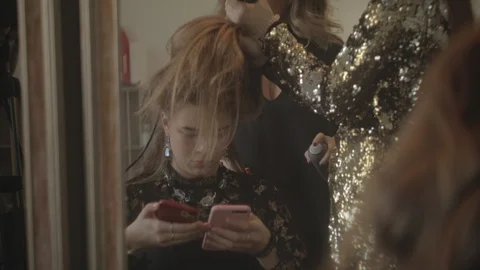 Doing hair Video stock 126479511