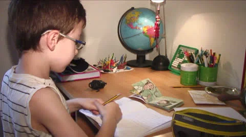 Doing homework Stock Footage 24922890