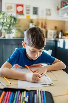 Doing homework Stock Photos