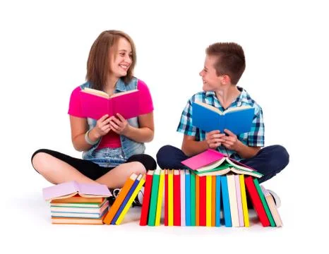 Doing Homework Together Stock Photos