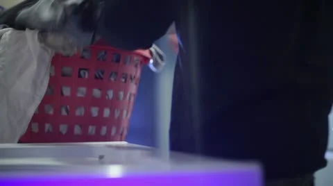 Doing laundry washer washing machine Stock Footage 11342947