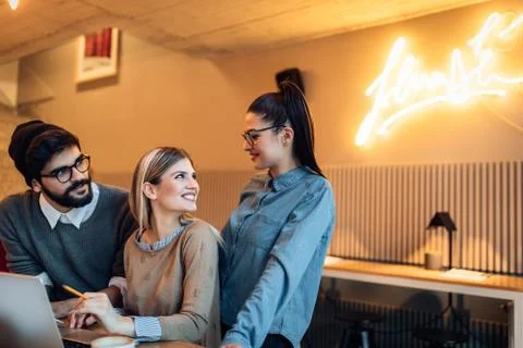 Doing a little group studying Stock Photos