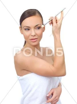 Doing makeup Stock Photos