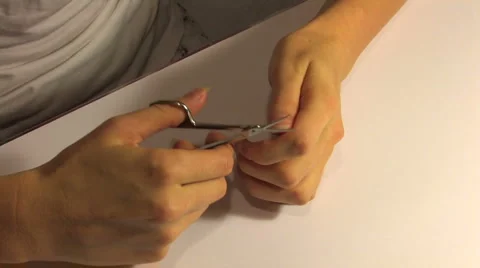 Doing  manicure itself Stock-Footage 959650