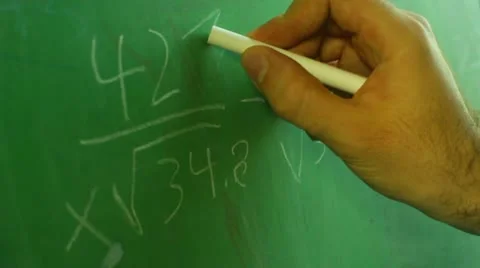 Doing math chalk problem mathematics board education Stock Footage
